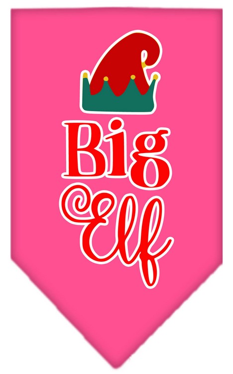 Big Elf Screen Print Bandana Bright Pink Large